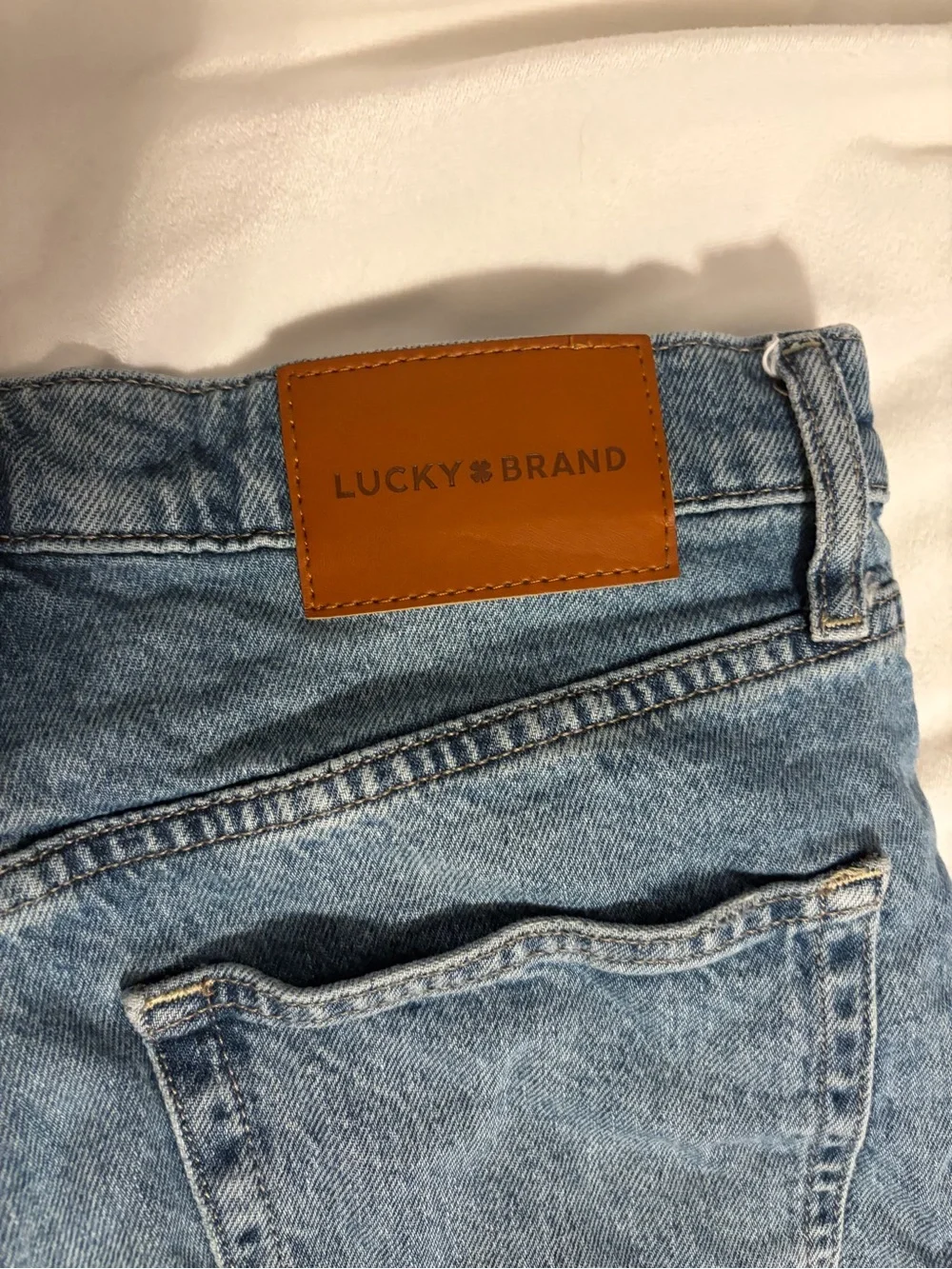 Lucky Brand Washed Blue Distressed Jean Shorts